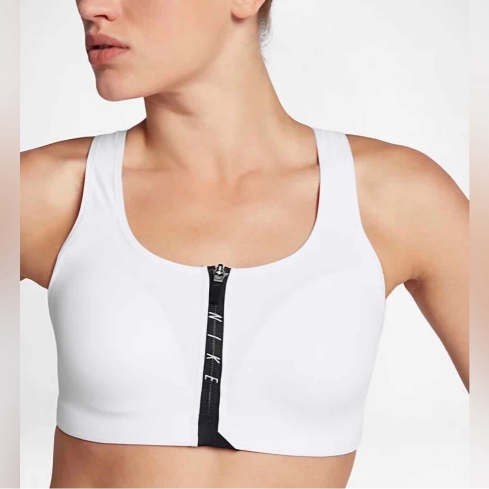 Nike dri-fit high support padded front zip sports bra